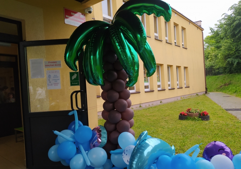 dekoracja balonowa - palma i ocean